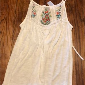 White tank top with floral design